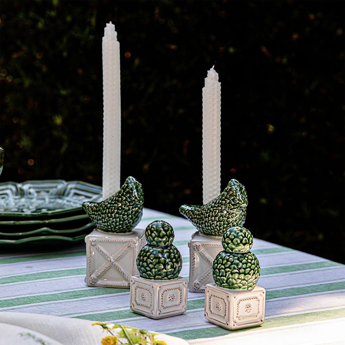 Juliska Berry & Thread Bird Topiary Candlestick - Set/2