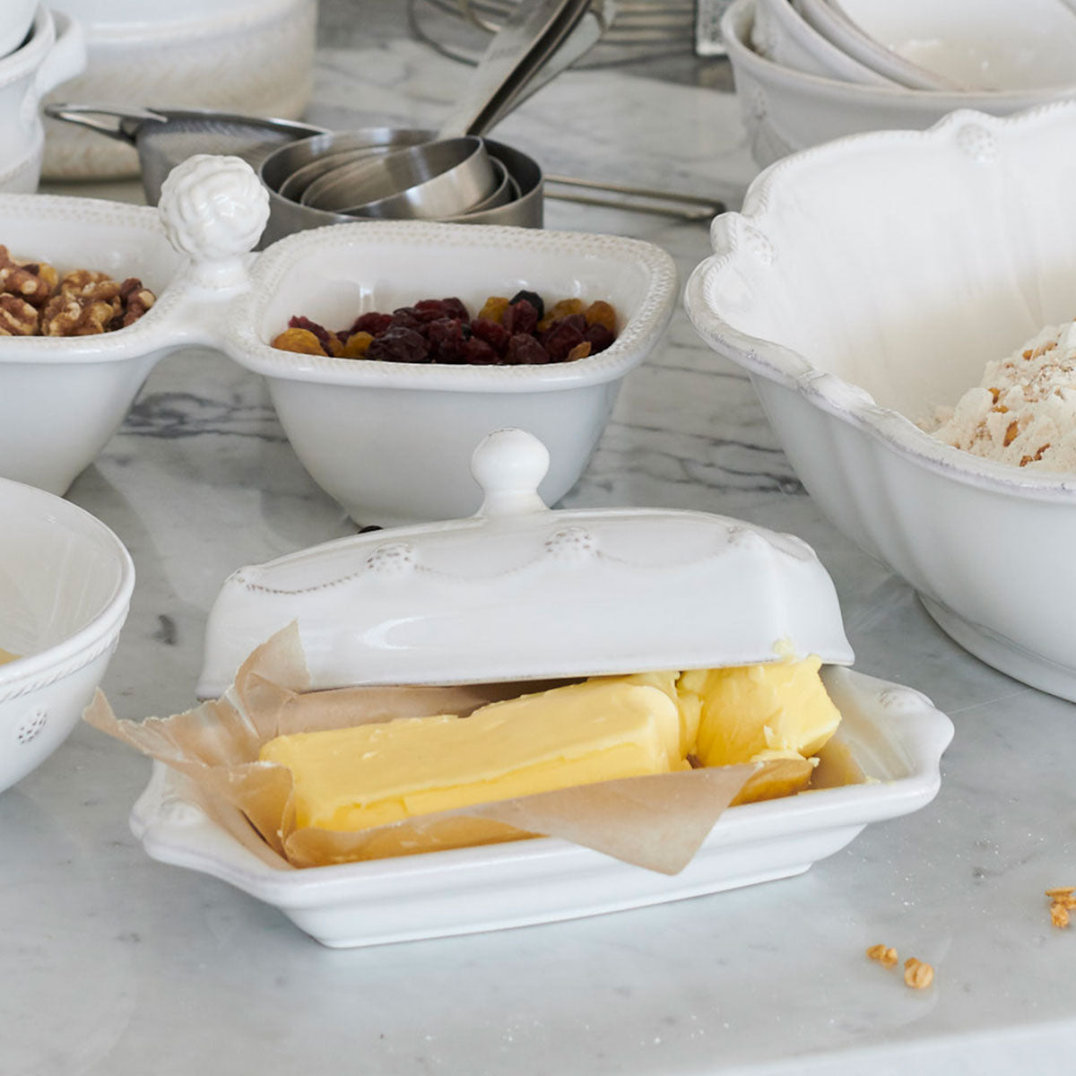 Juliska Berry & Thread Butter Dish - Whitewash- La Petite Maison