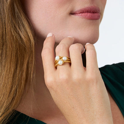 Julie Vos Calypso Trio Ring Pearl