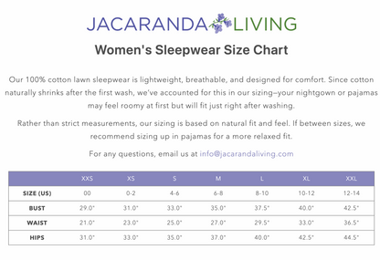 Jacaranda Louise White Cotton Nightgown