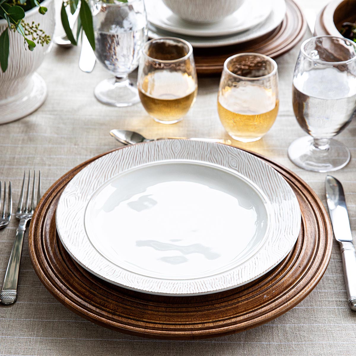 Juliska Blenheim Oak Dinner Plate, Whitewash
