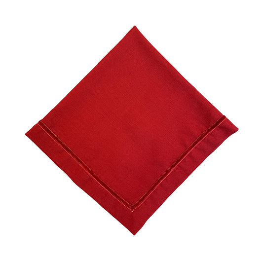 Velvet Trim Napkin - Ruby