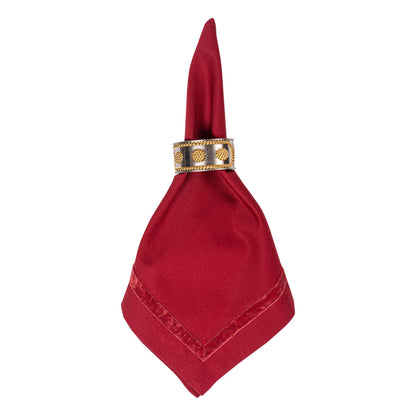 Velvet Trim Napkin - Ruby