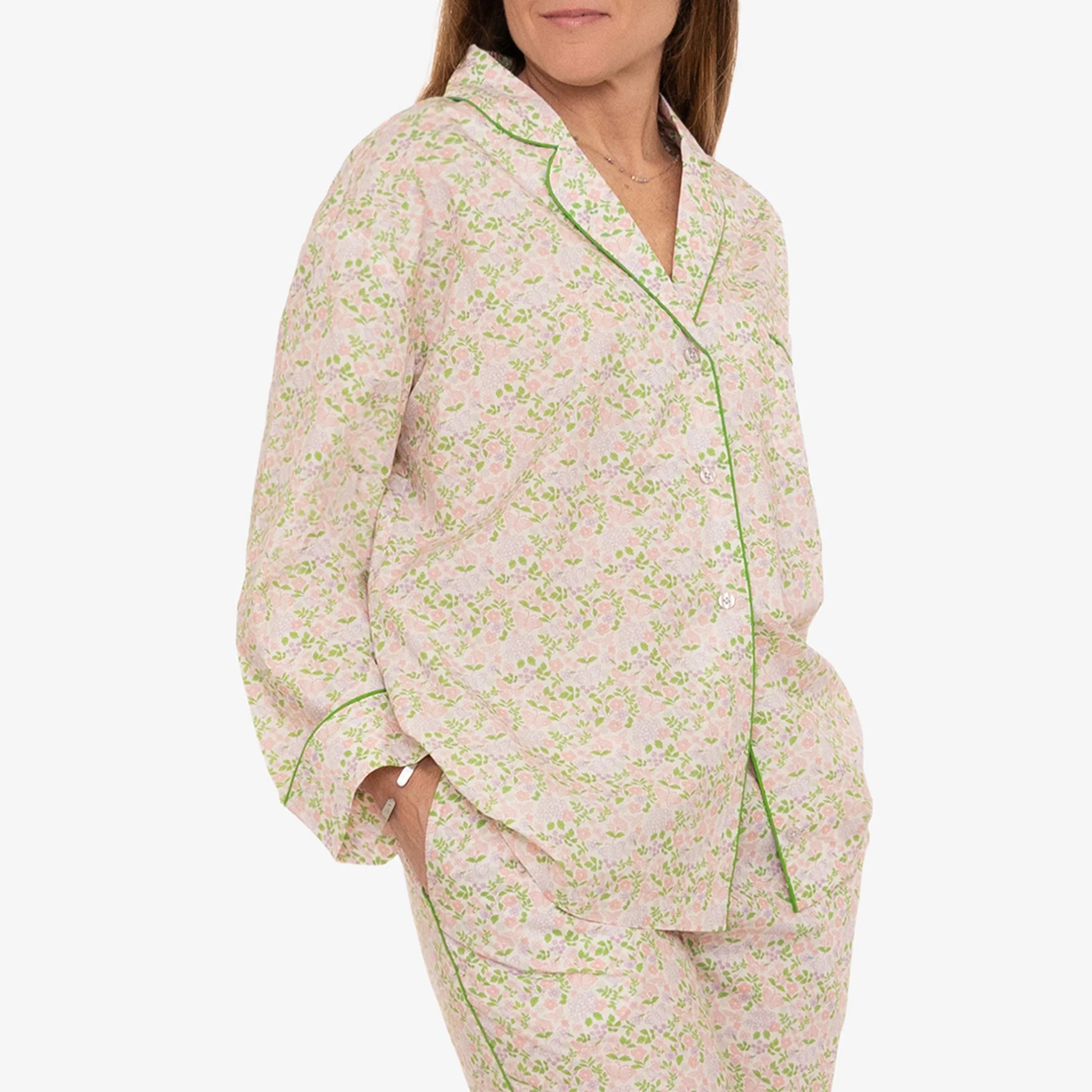 Lenora Classic Capri Pajamas - Pink Blossom