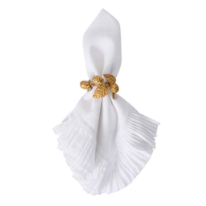 Juliska Forest Walk Leaf Napkin Ring Set/4 - Gold