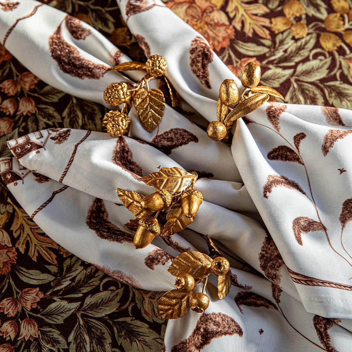 Juliska Forest Walk Leaf Napkin Ring Set/4 - Gold