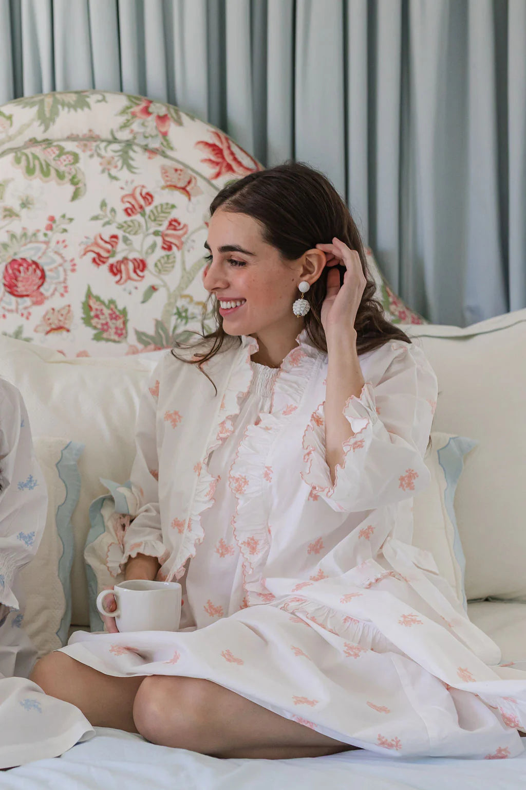Lenora Nancy Embroidered Coral Nightgown