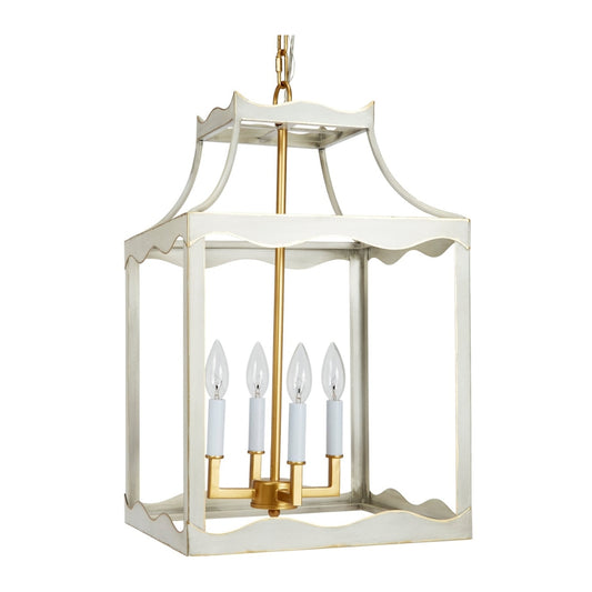 Old World Designs Miriam Cream & Gold Metal Lantern 