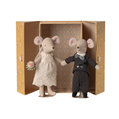 Maileg Wedding Mice Couple In Gold Box