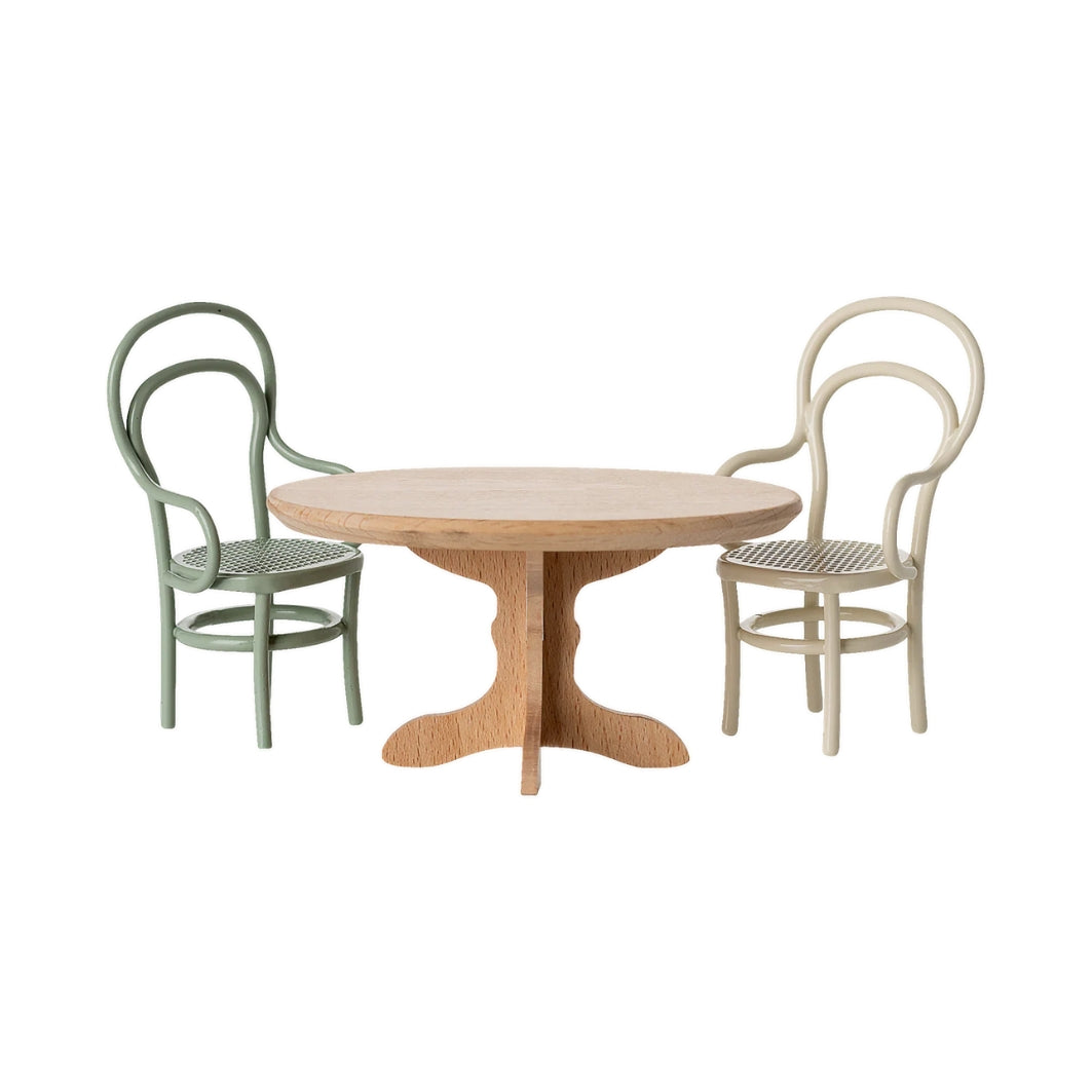  Maileg Oval dining table, Mouse - Nature