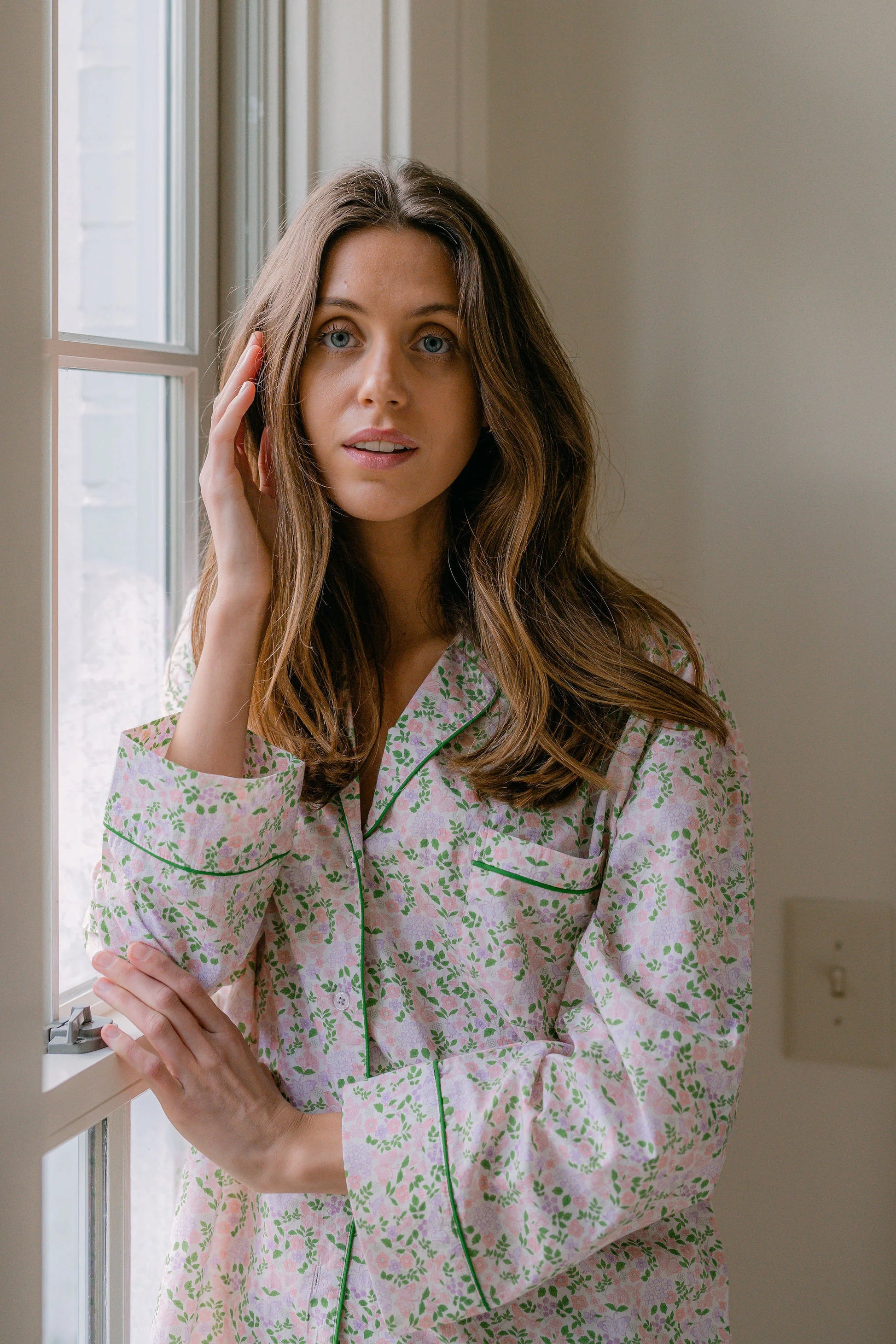 Lenora Classic Capri Pajamas - Pink Blossom
