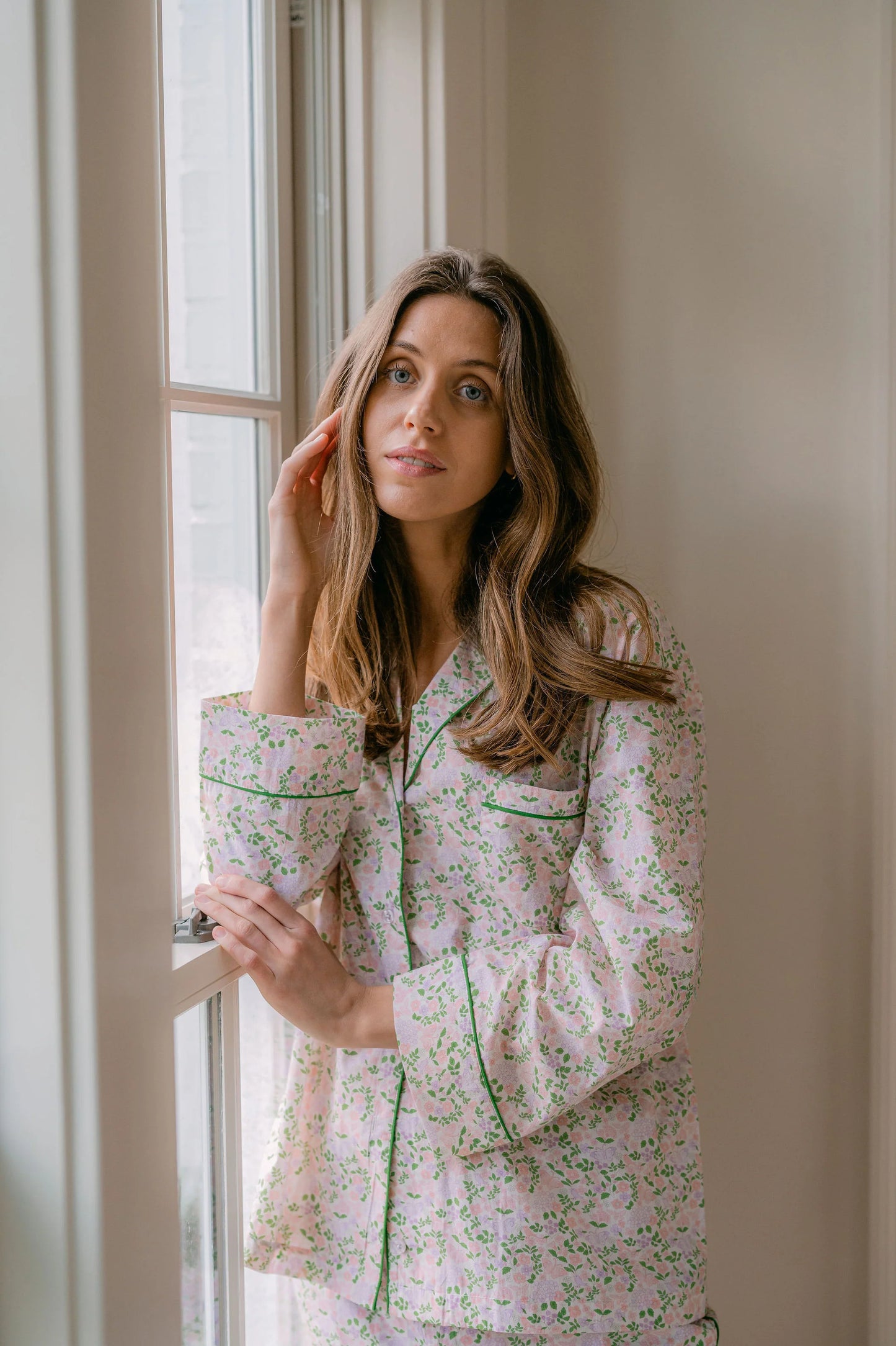 Lenora Classic Capri Pajamas - Pink Blossom