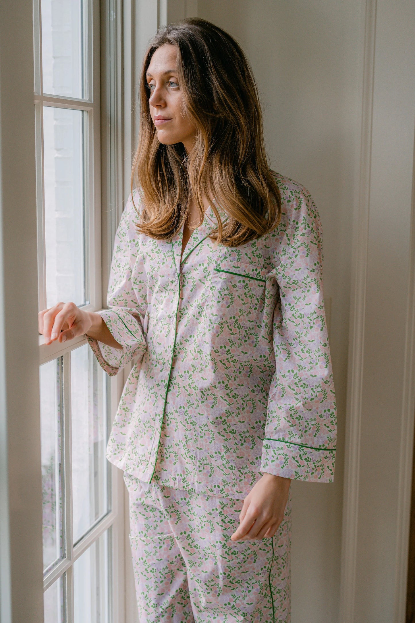 Lenora Classic Capri Pajamas - Pink Blossom