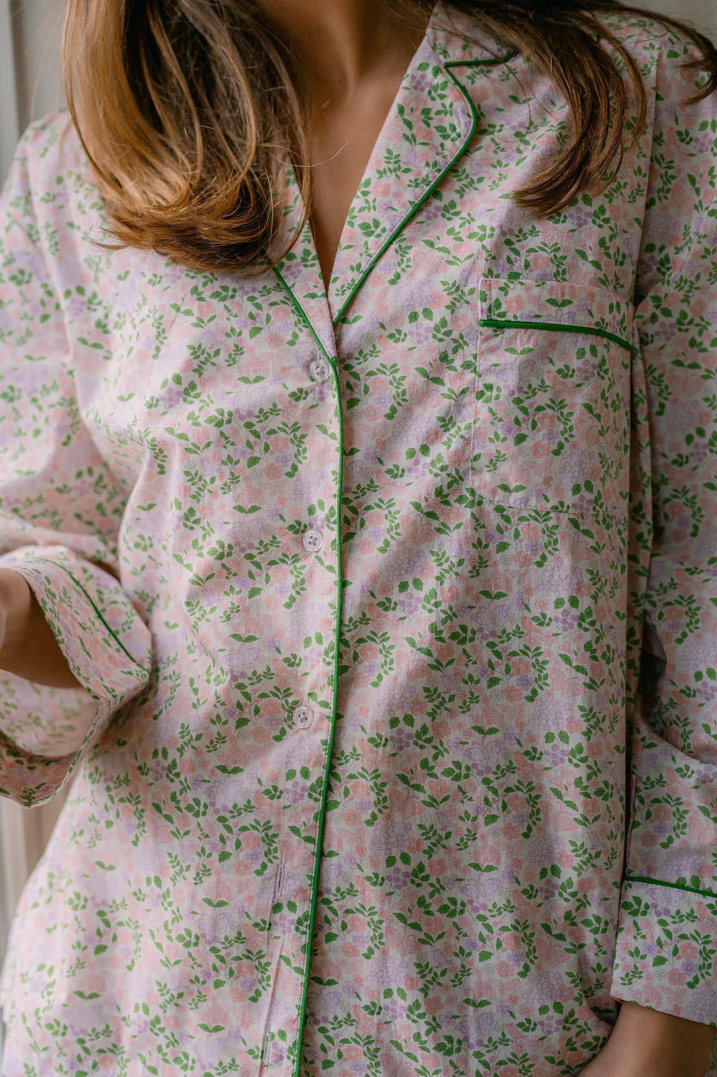 Lenora Classic Capri Pajamas - Pink Blossom