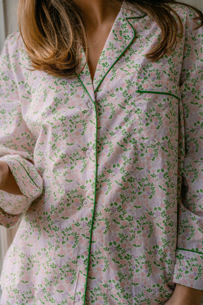 Lenora Classic Capri Pajamas - Pink Blossom