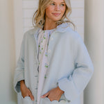 Quilted Scallop Button Front Robe