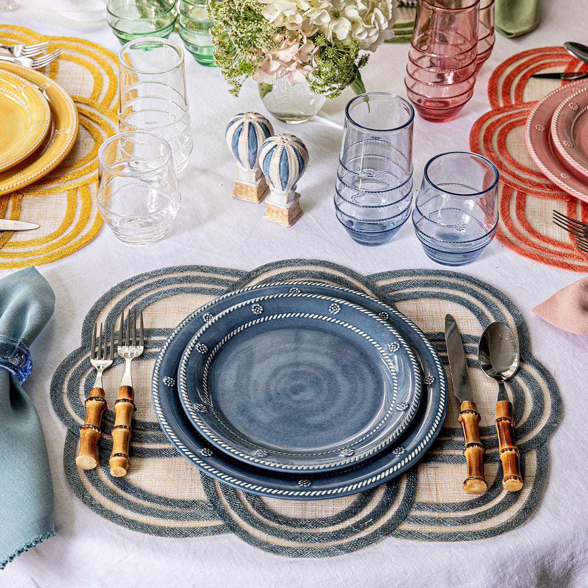 Juliska Berry & Thread Melamine Dinner Plate Ocean