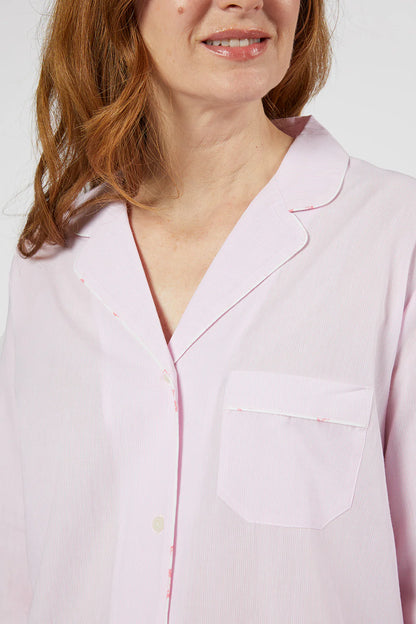 Lenora Lily Pinstripe Cotton PJs- Pink