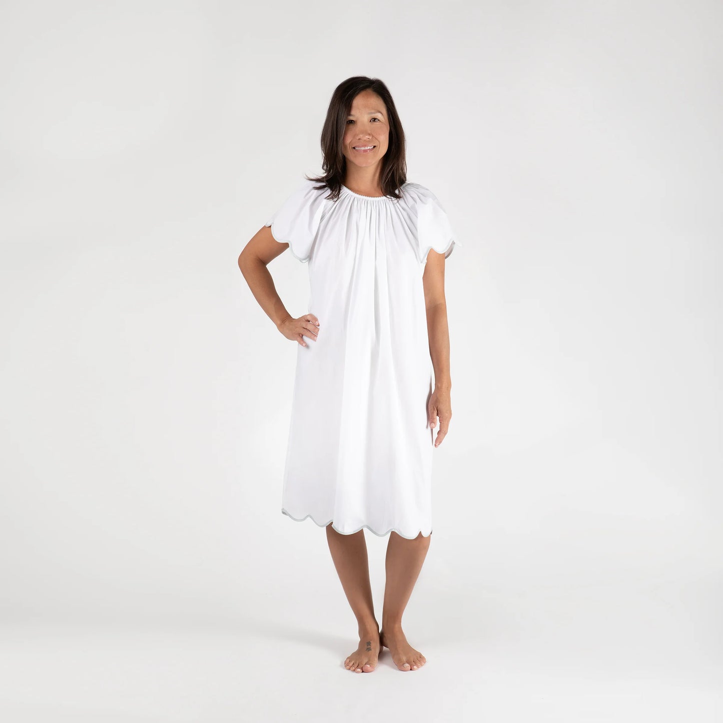 Lenora Vandy Cotton Nightgown - Seafoam