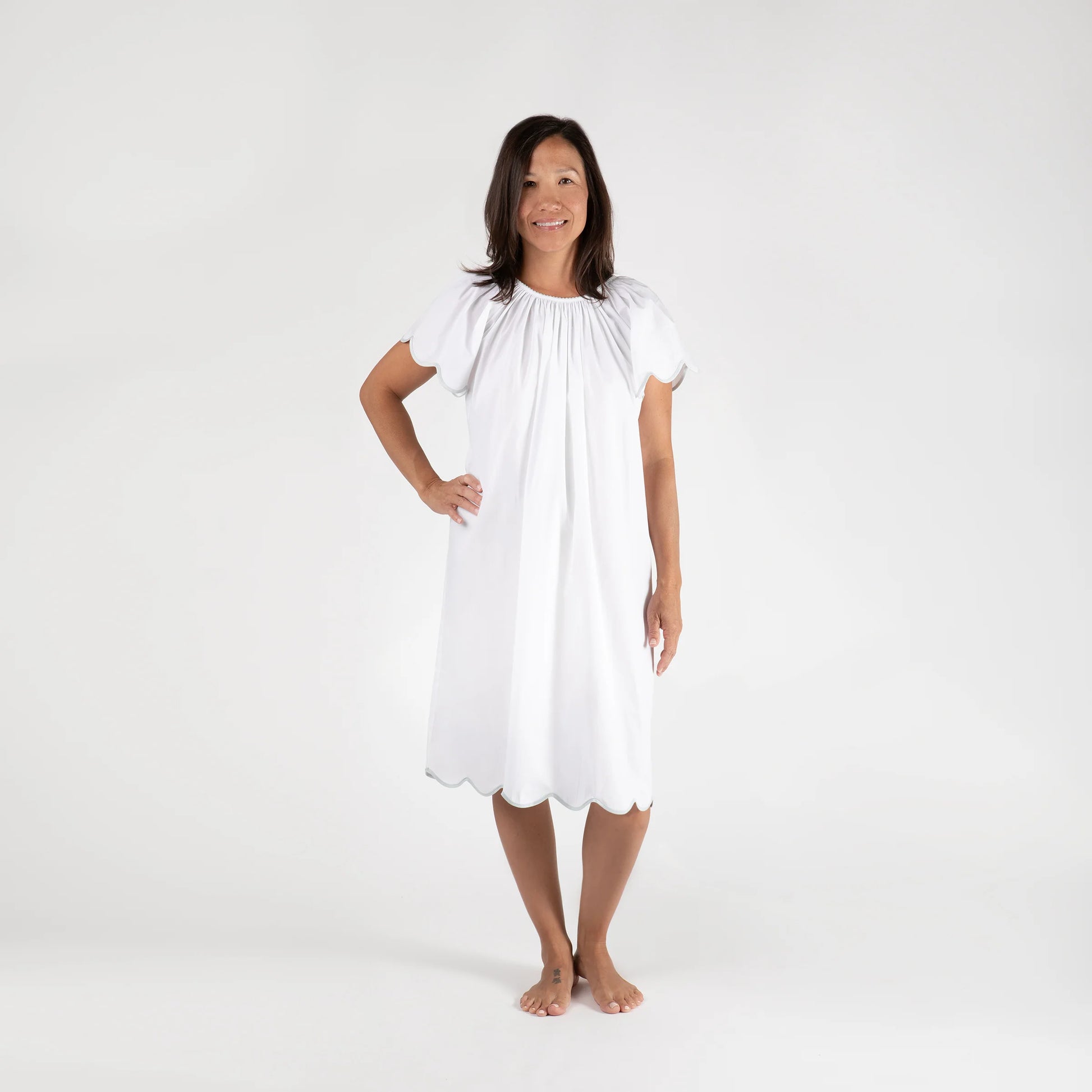 Lenora Vandy Cotton Nightgown - Seafoam