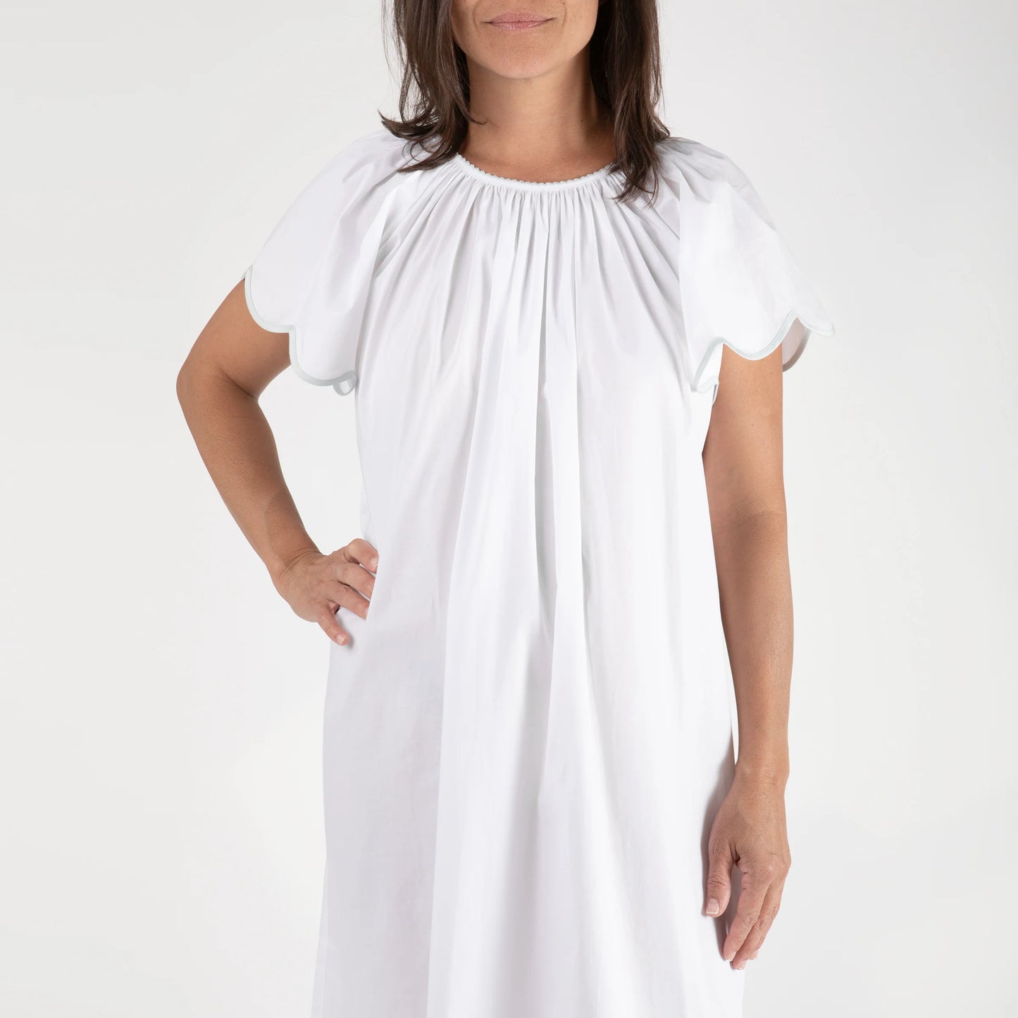 Lenora Vandy Cotton Nightgown - Seafoam
