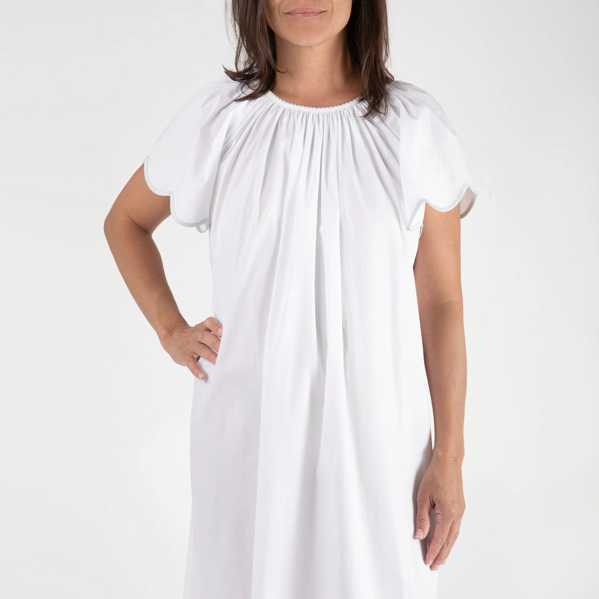 Lenora Vandy Cotton Nightgown - Seafoam