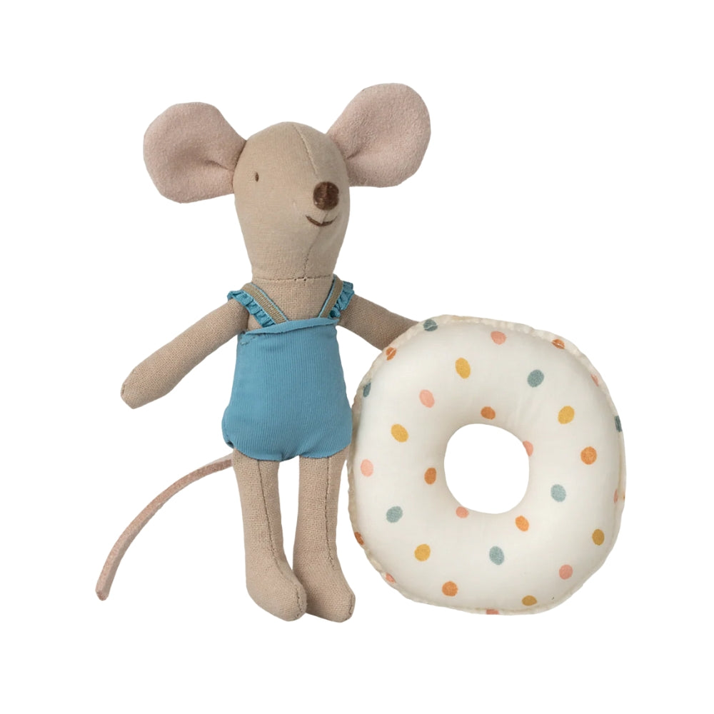Maileg Beach Mouse with Float - Little Sister Multi Dot