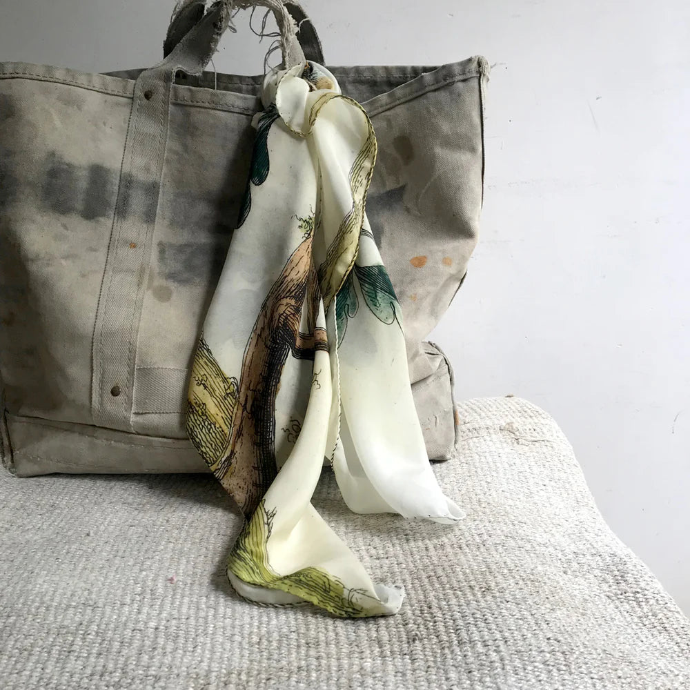John Derian Bluebird Acorn Silk Scarf 