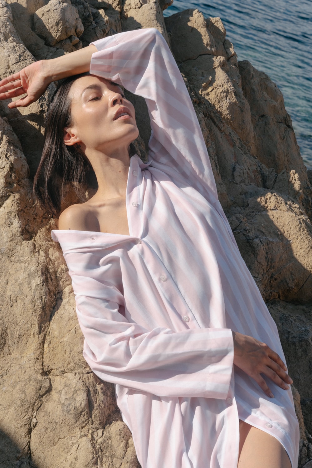 Pluto Gaetana PInk Stripes Nightgown