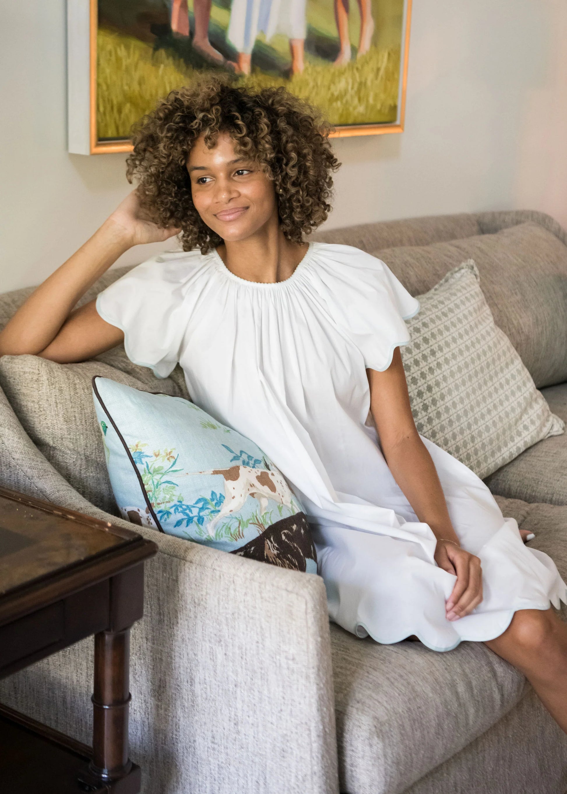 Lenora Vandy Cotton Nightgown - Seafoam