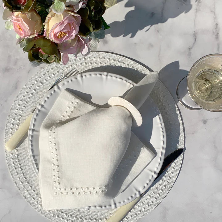 Pearls Napkin- White
