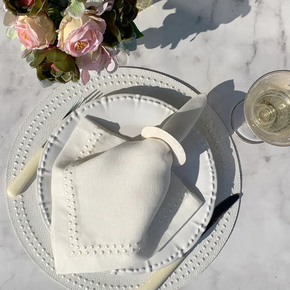 Pearls Napkin- White