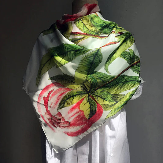 John Derian Peony Silk Scarf