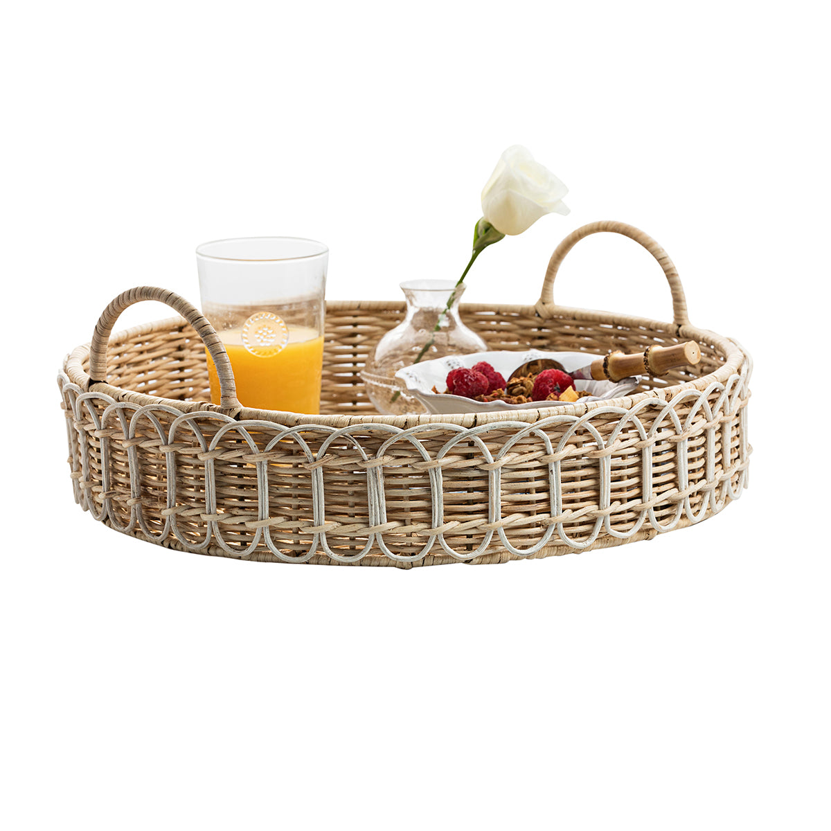 Juliska Provence Rattan 16" Circle Tray - Whitewash