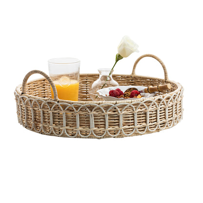 Juliska Provence Rattan 16" Circle Tray - Whitewash