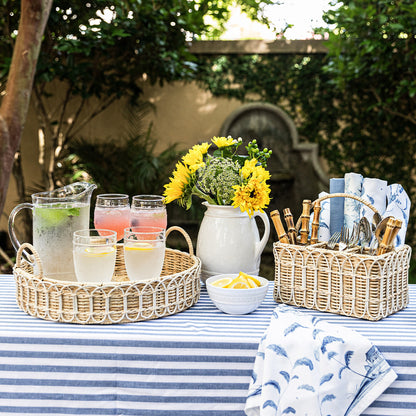 Juliska Provence Rattan 16" Circle Tray - Whitewash