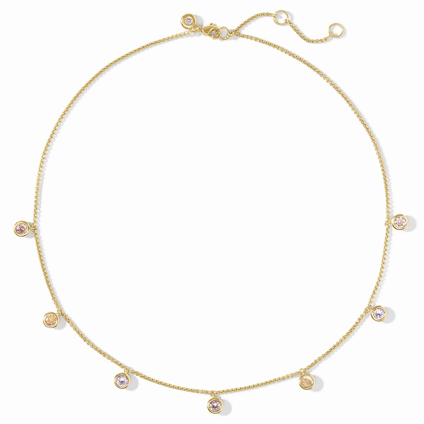 Julie Vos Rainbow Delicate Charm Necklace - Champagne Radiance