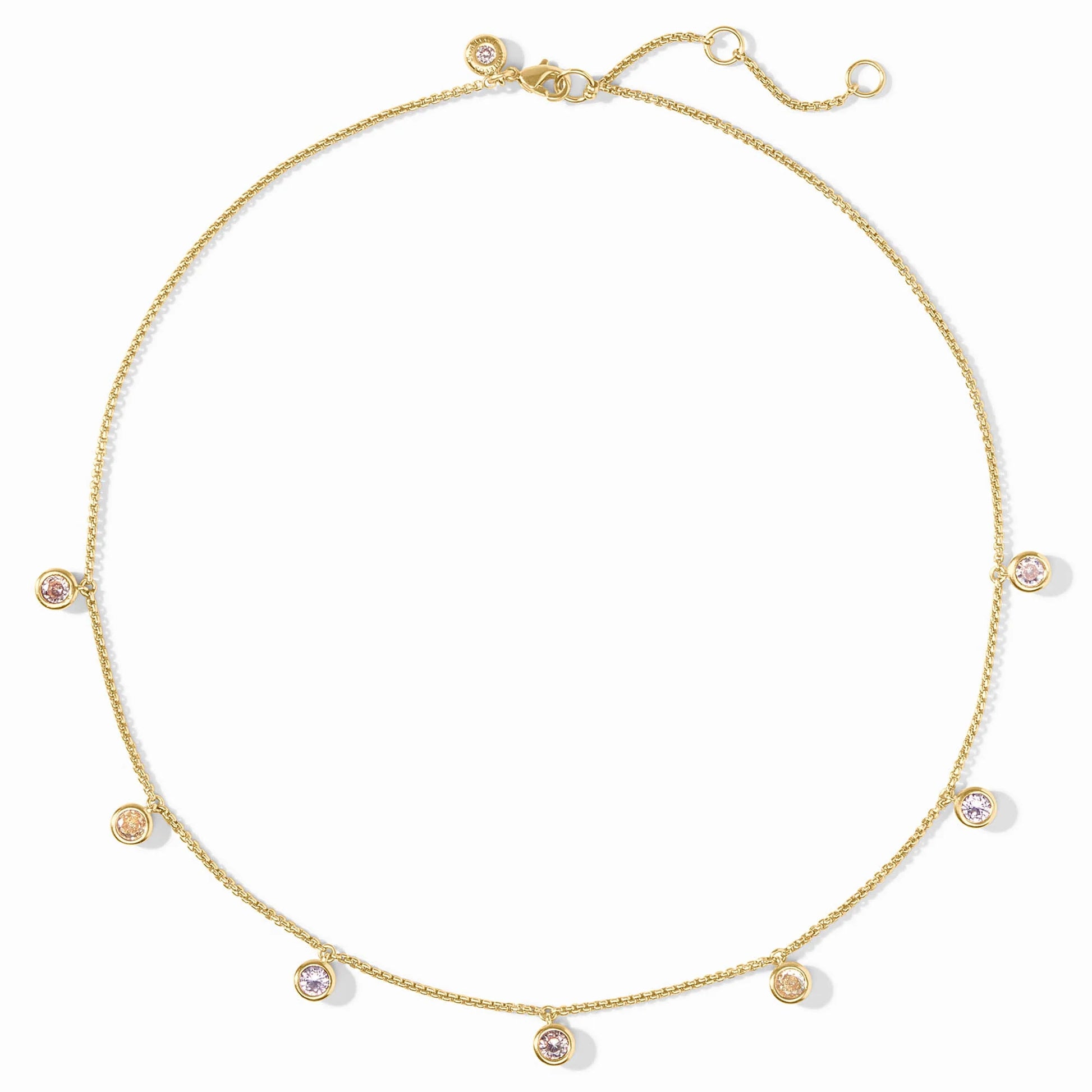 Julie Vos Rainbow Delicate Charm Necklace - Champagne Radiance