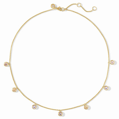 Julie Vos Rainbow Delicate Charm Necklace - Champagne Radiance