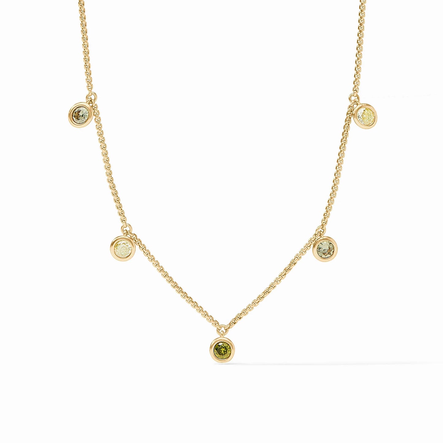 Rainbow Delicate Charm Necklace - Shades of Jade