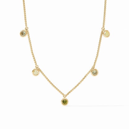 Rainbow Delicate Charm Necklace - Shades of Jade