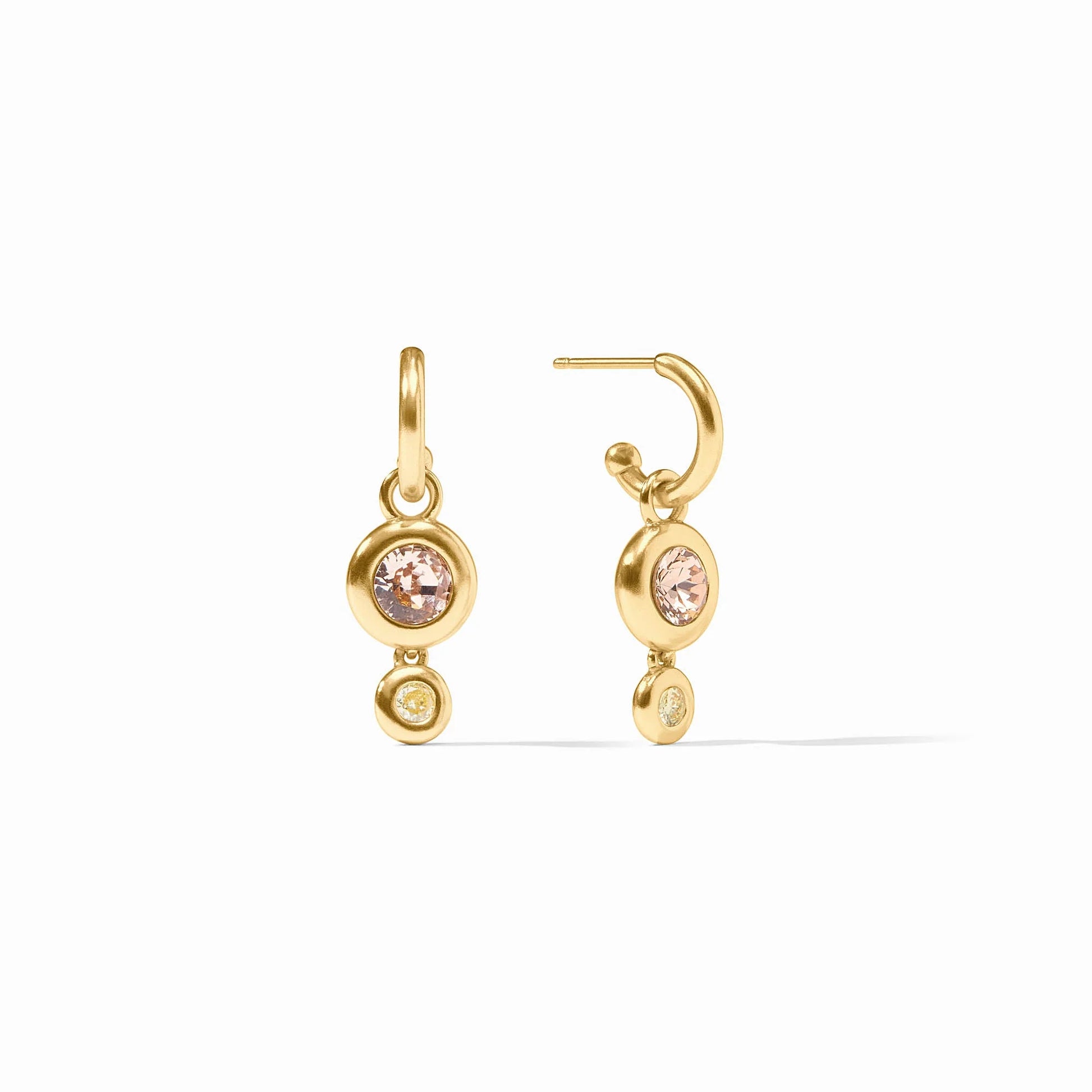 Julie Vos Rainbow Duo Hoop & Charm Earring - Champagne Radiance