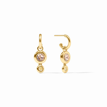 Julie Vos Rainbow Duo Hoop & Charm Earring - Champagne Radiance