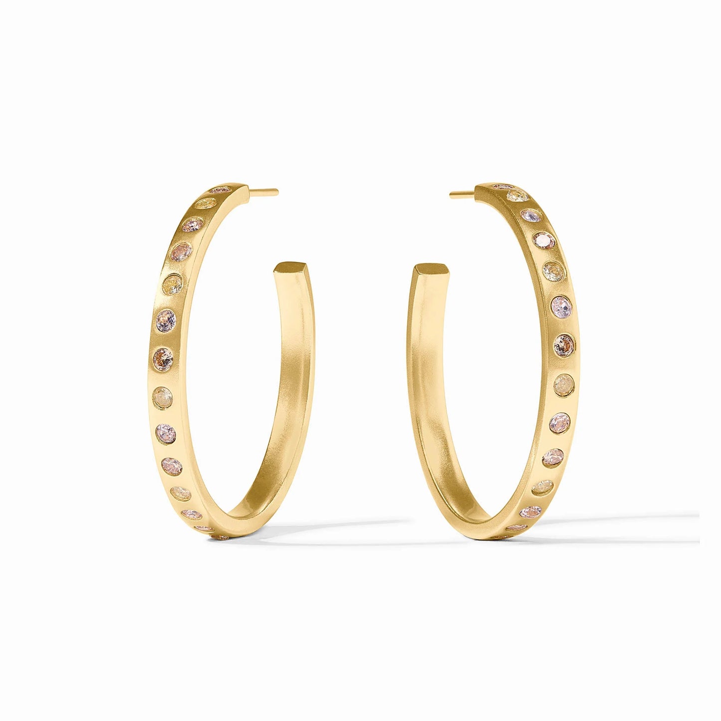 Rainbow Hoop Earrings - Champagne Radiance
