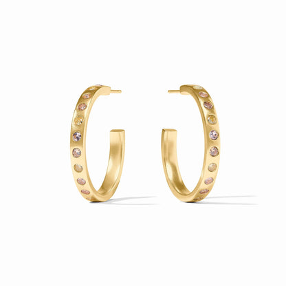 Rainbow Hoop Earrings - Champagne Radiance