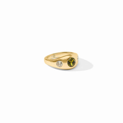 Julie Vos Rainbow Signet Ring - Shades of Jade