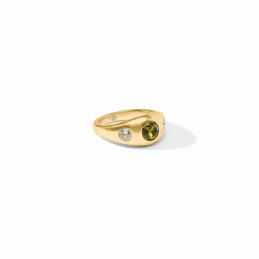 Julie Vos Rainbow Signet Ring - Shades of Jade