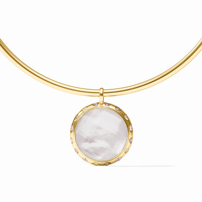 Julie Vos Rainbow Statement Necklace - Iridescent Clear Crystal