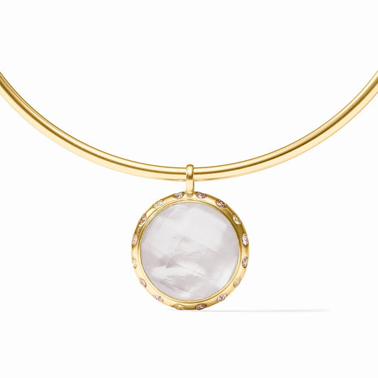 Julie Vos Rainbow Statement Necklace - Iridescent Clear Crystal