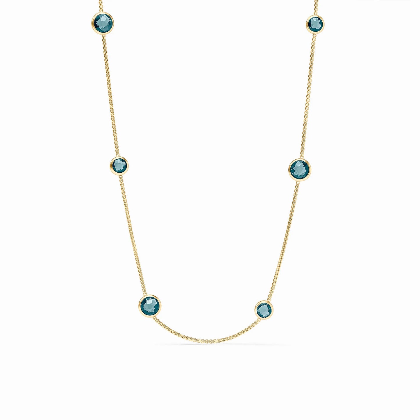 Julie Vos Rainbow Station Necklace -Montana Blue